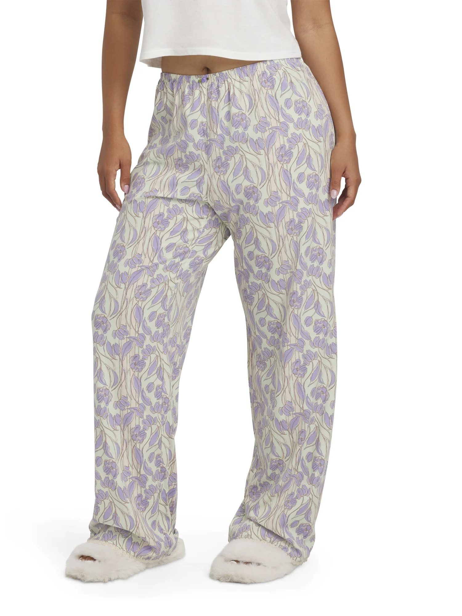 Mills by Millie Bobby Brown Women's Sleep Printed Rayon Pant with Lace Trim, Sizes XS-XXXL | Walmart (US)