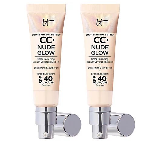 IT Cosmetics CC+ Nude Glow SPF 40 Foundation Duo - QVC.com | QVC
