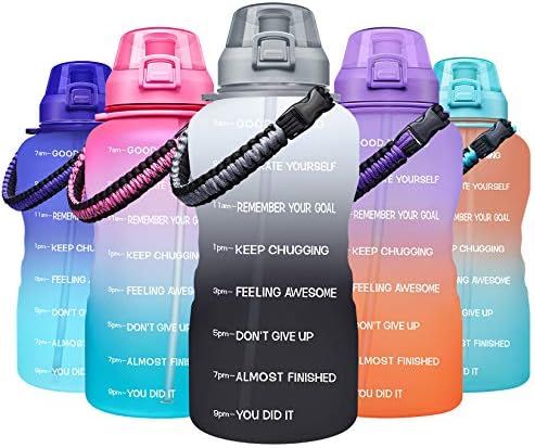 Giotto Large 1 Gallon Motivational Water Bottle with Paracord Handle & Removable Straw - Leakproo... | Amazon (US)