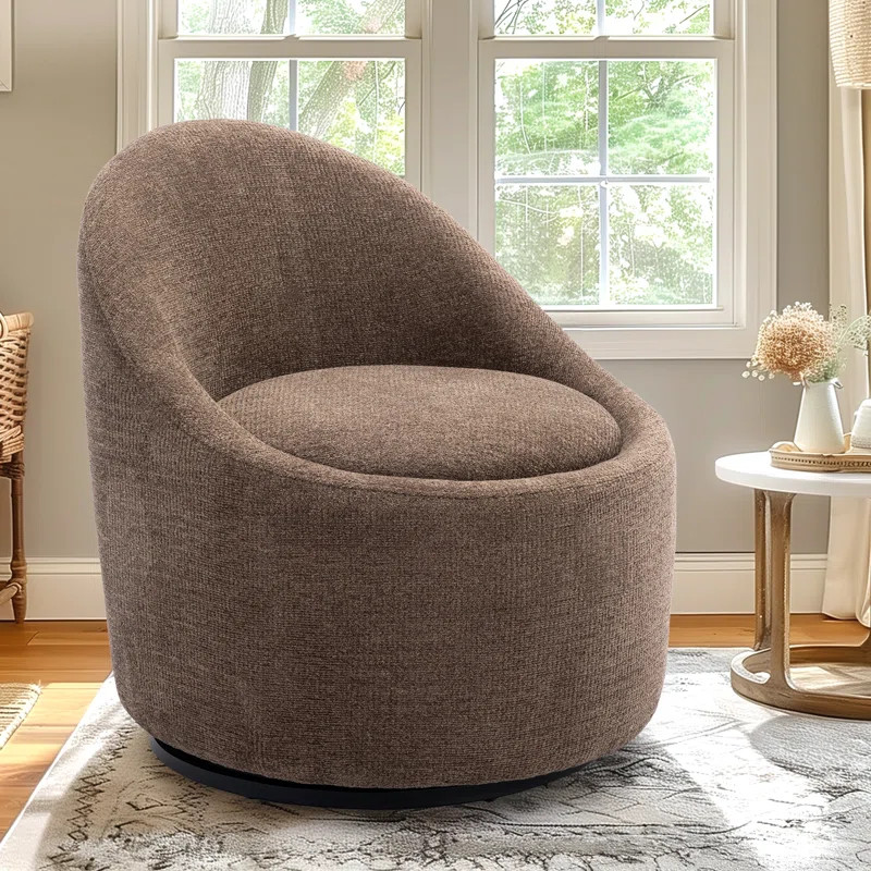 Wade Logan Caylob Upholstered Swivel Barrel Accent Chair, Round Chairs with Storage Space | Wayfa... | Wayfair North America