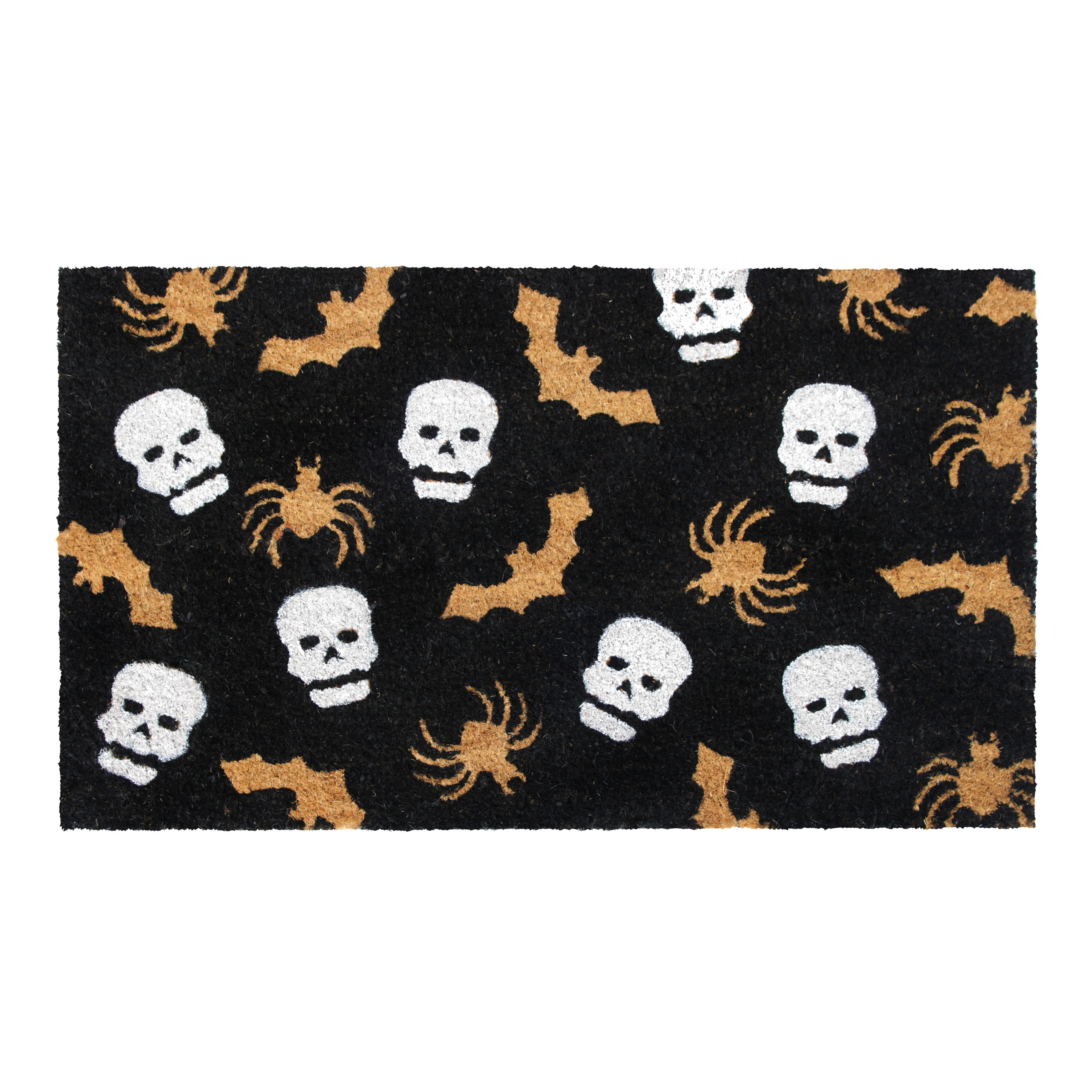 Black and White Skulls and Bats Coir Doormat | World Market