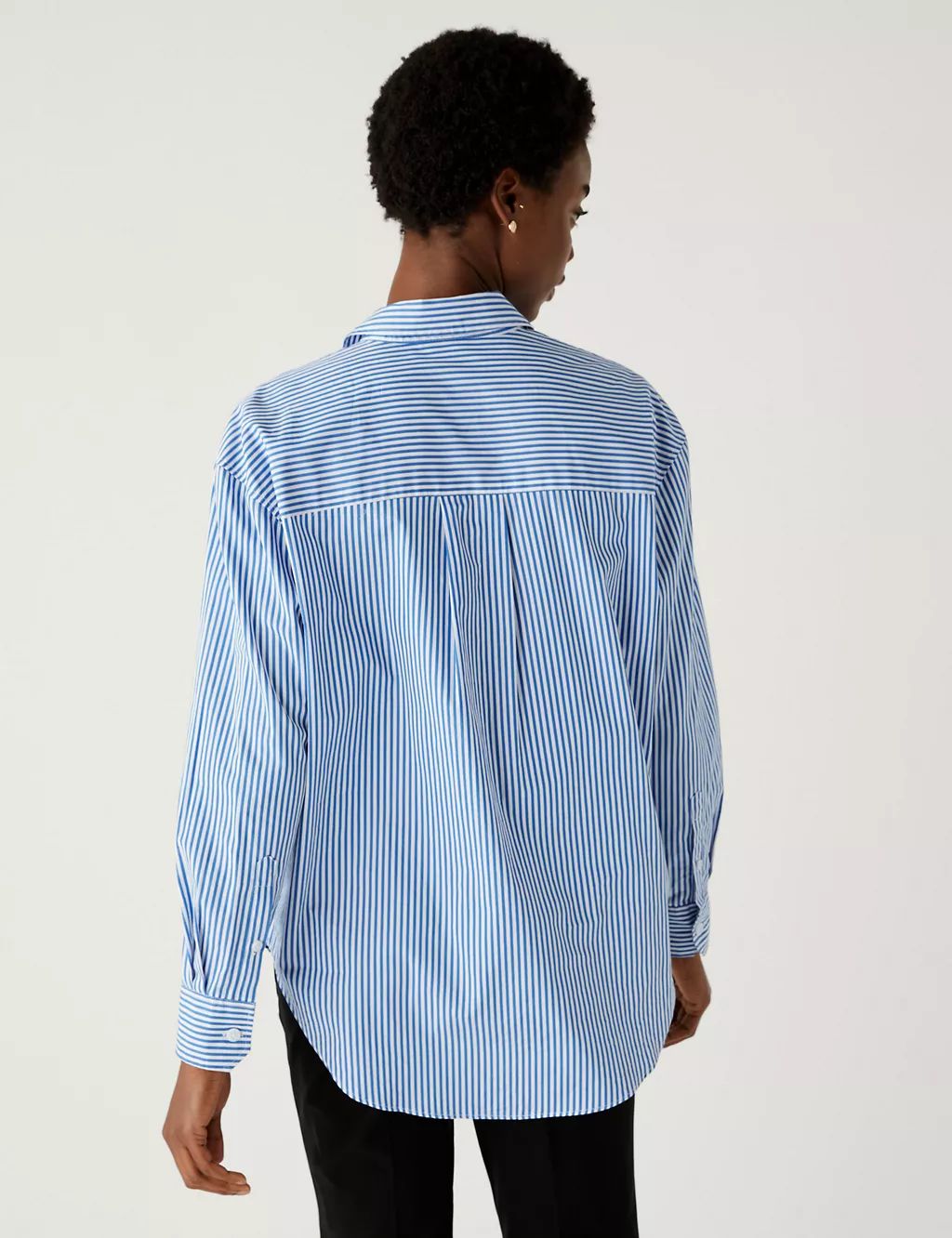 Pure Cotton Striped Oversized Girlfriend Style Shirt | Marks & Spencer (UK)