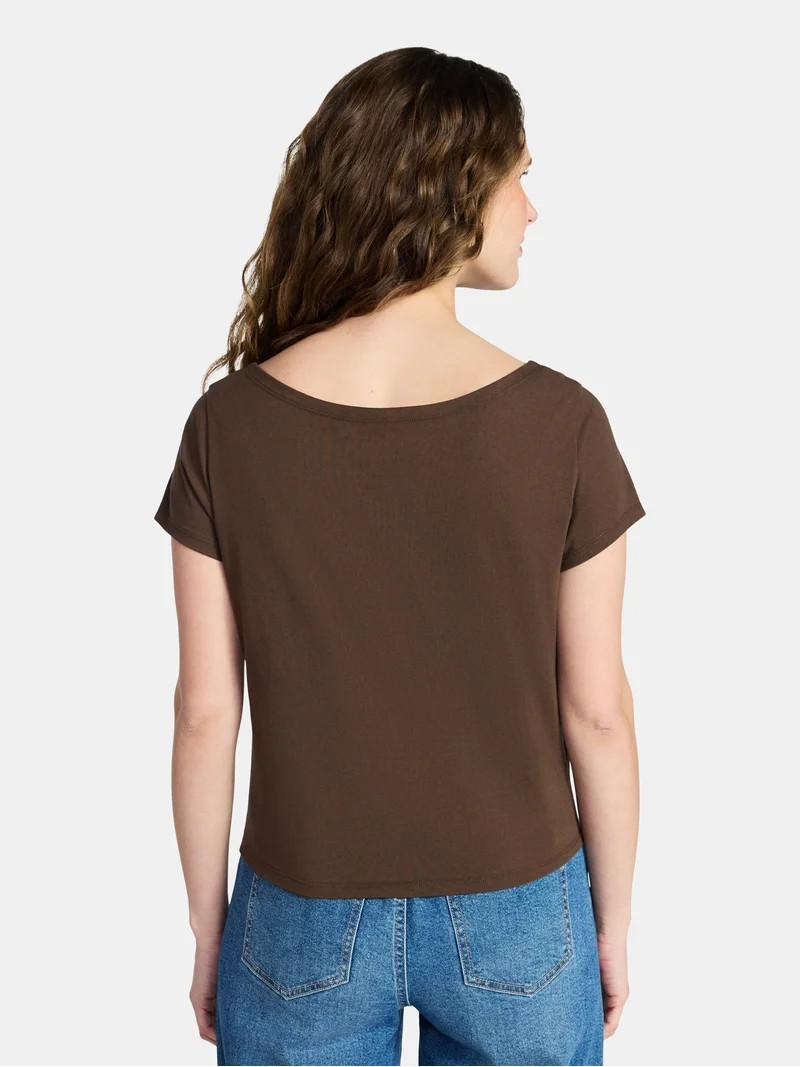 Budweiser Eagle Women's Off the Shoulder Graphic Tee with Short Sleeves, Sizes XXS-XXL | Walmart (US)
