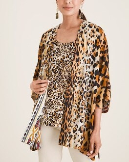 Reversible Animal-Print-to-Ikat Kimono | Chico's