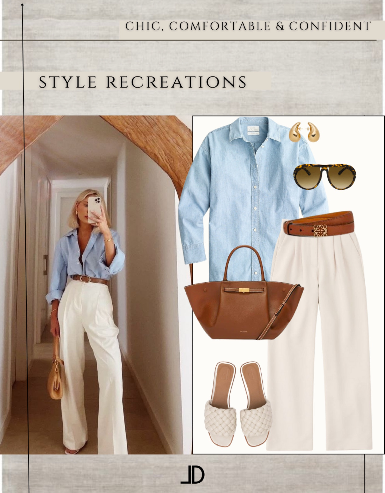 ✨Favorite for inspo later into spring.

Style Recreations


Creating a chic smart casual look for the modern woman with neutrals is all about mixing and matching different pieces to create a stylish and sophisticated outfit. Here are some tips to help you put together the perfect smart casual outfit:

Start with a neutral base: Choose a neutral color such as white, black, gray, or beige as the base for your outfit. You can opt for a pair of neutral colored pants or a neutral colored skirt.
Add a blouse or shirt: Pair your neutral base with a blouse or shirt in a complementary color. You can choose a silk blouse in a soft pastel hue or a crisp white shirt.

Accessorize with a statement piece: Add a statement piece of jewelry or a bold scarf to elevate your outfit. A chunky necklace or a printed scarf can add an interesting focal point to your outfit.

Choose the right footwear: When it comes to smart casual outfits, footwear is key. You can opt for a pair of sleek pumps or stylish loafers for a chic and polished look.

Finish with a blazer: A well-fitted blazer can add a touch of sophistication to any outfit. Opt for a neutral-colored blazer in black, navy, or gray to complete your smart casual look.

Remember, the key to creating a chic smart casual look is to keep it simple and understated. Stick to neutral colors, choose high-quality fabrics, and focus on the fit of your clothes to create a polished and sophisticated outfit.

🥂Remember, always wear what makes you feel confident and comfortable while still being yourself.

"Helping You Feel Chic, Comfortable and Confident." -Lindsey Denver 🏔️ 




#LTKunder50 #LTKunder100 #LTKstyletip
