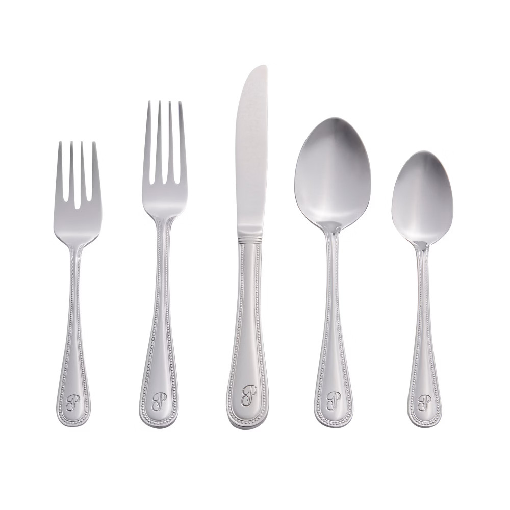 RiverRidge 46 Piece Personalized Beaded Silverware Set -P | Target