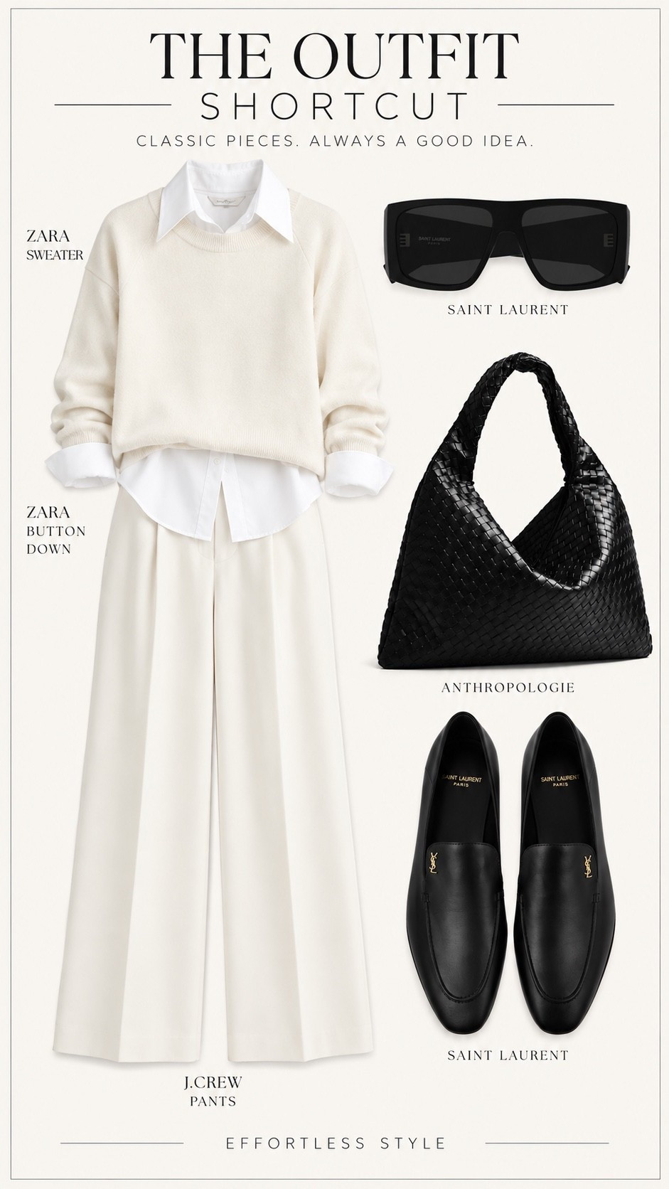 This is such an easy way to look really put together and expensive. Keep everything cream, throw a white button-down under the sweater, then add black accessories. 🥂

#LTKWorkwear #LTKootd #LTKOver40