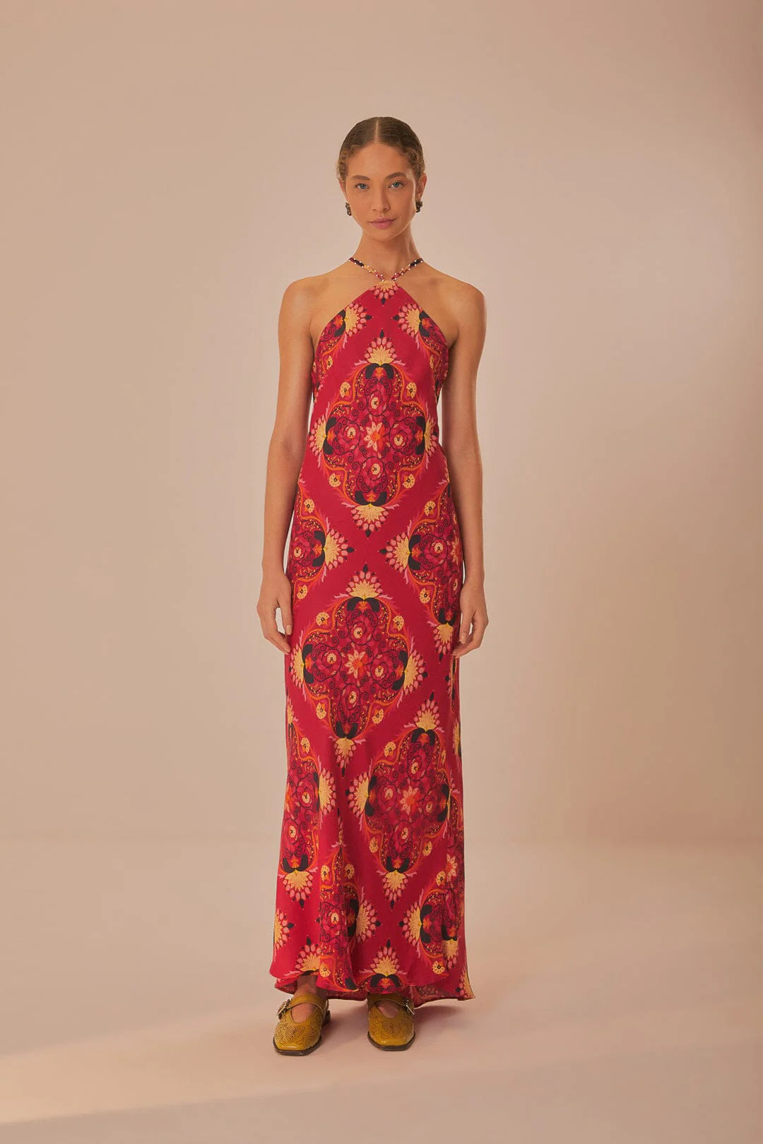 Pink Luize Sleeveless Maxi Dress | FarmRio (US)