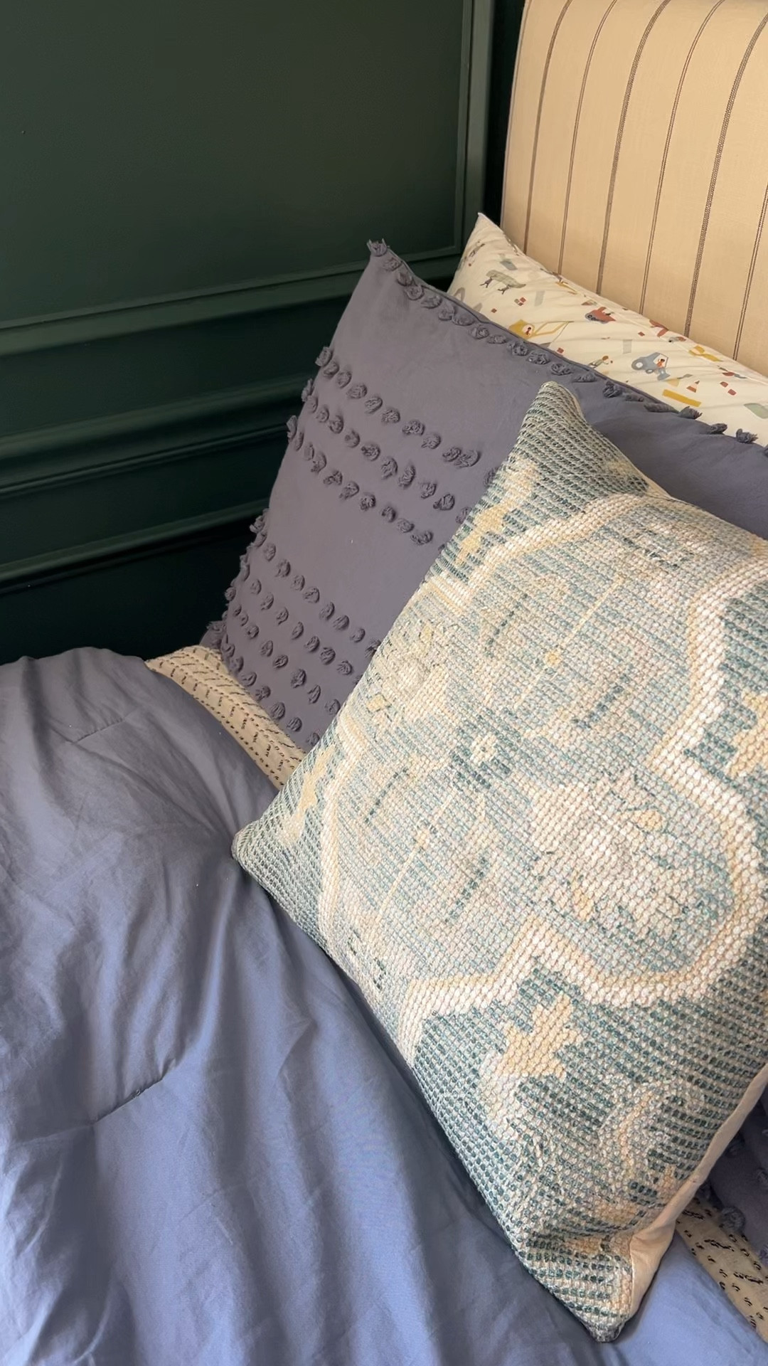 I adore this pillow from @wayfair. The texture and cool colors are fantastic. I styled it in my son's room, but it would work in just about any space. #wayfair #wayfairpartner

#LTKFindsUnder100 #LTKFindsUnder50 #LTKHome