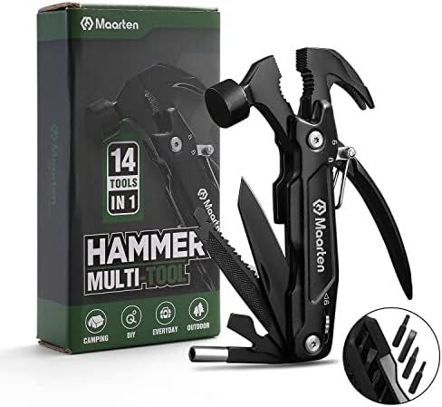 Gifts for Dad from Daughter Son Hammer Multitool Camping Accessories, 14 in 1 Hammer Outdoor Surv... | Amazon (US)