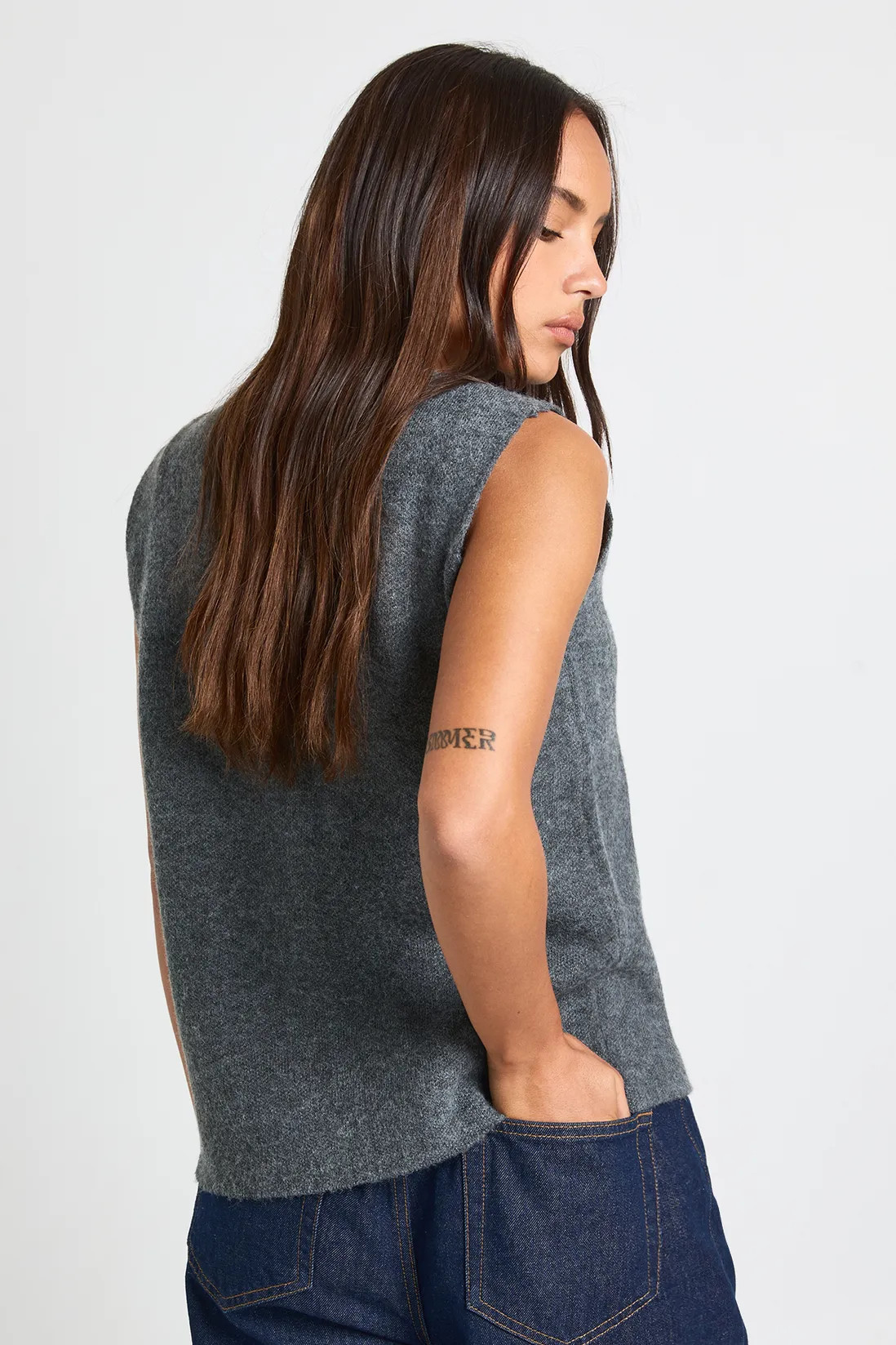 Button Through Oversized Knitted Vest | Boohoo.com (UK & IE)