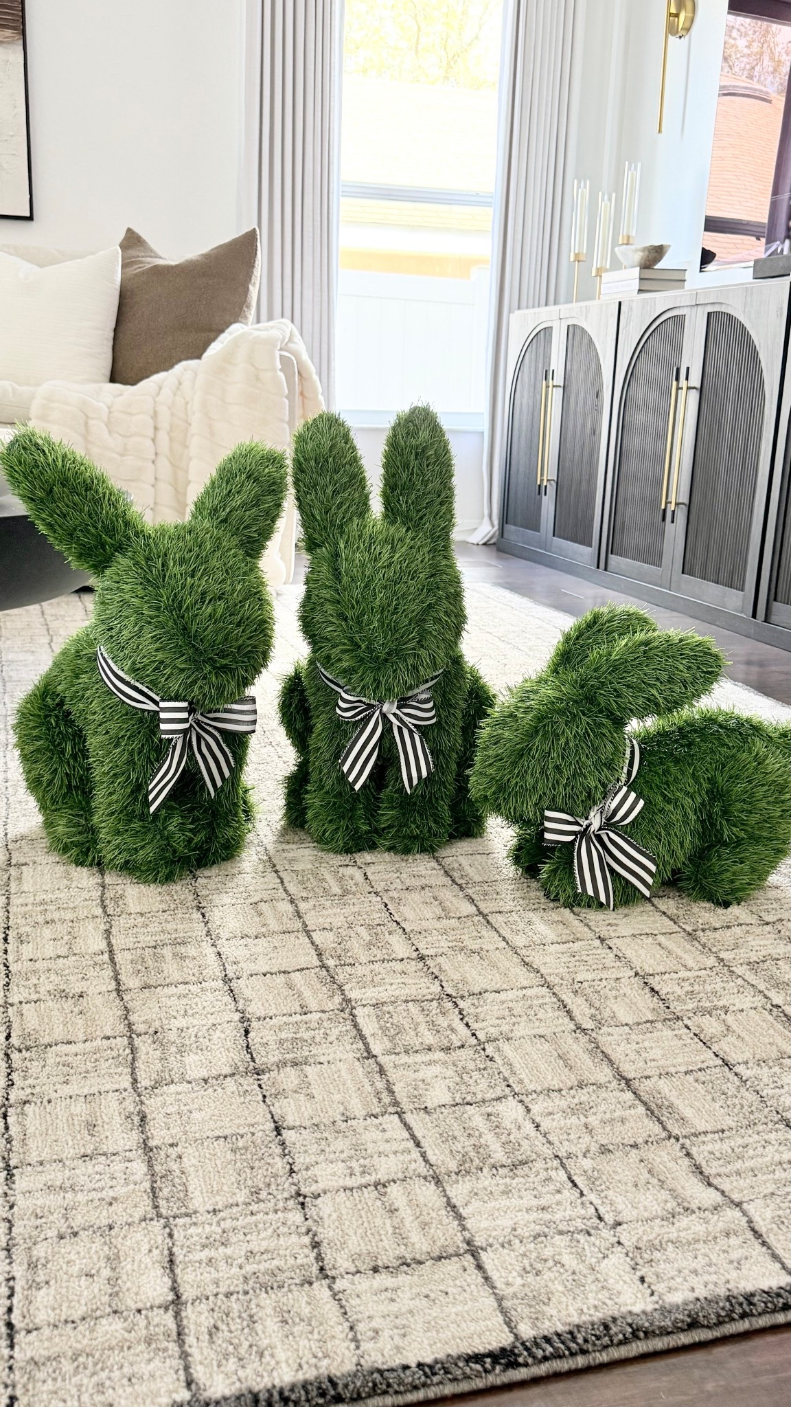 Black White Striped Wired Ribbon - 1.5 Inch
Artificial grass bunnies 


#LTKSeasonal #LTKHome #LTKSpringSale