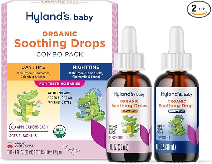 Hyland's Baby Organic Daytime and Nighttime Soothing Drops Combo Pack, Drops for Oral Discomfort,... | Amazon (US)