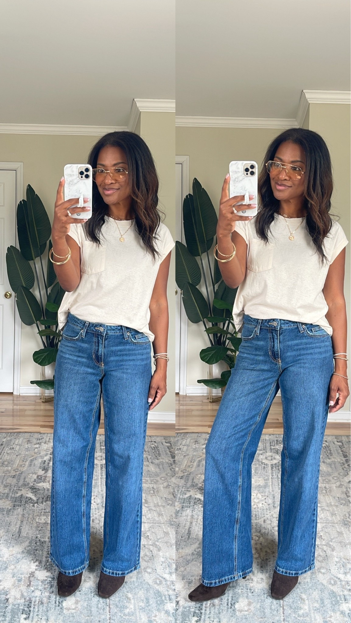 I’m wearing these in a size 4. Top is a medium

#LTKgrwm #LTKootd #LTKOver40