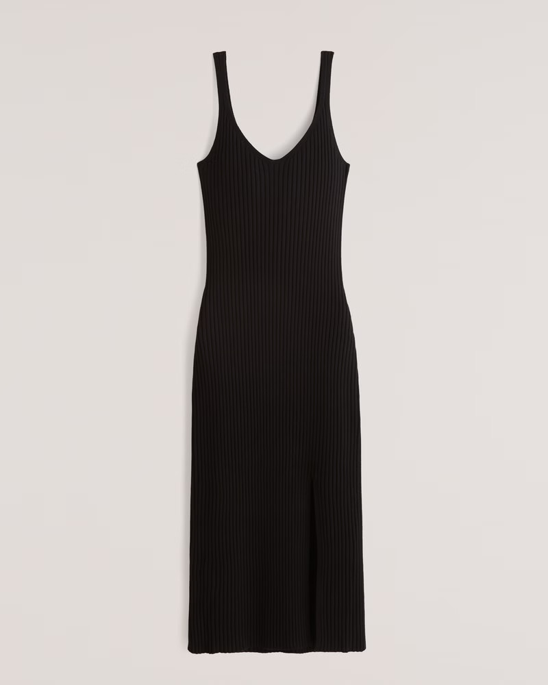 Women's V-Neck Slip Midi Sweater Dress | Women's Dresses & Jumpsuits | Abercrombie.com | Abercrombie & Fitch (US)