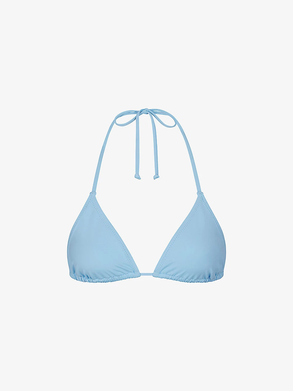 Triangle recycled stretch-nylon bikini top | Selfridges