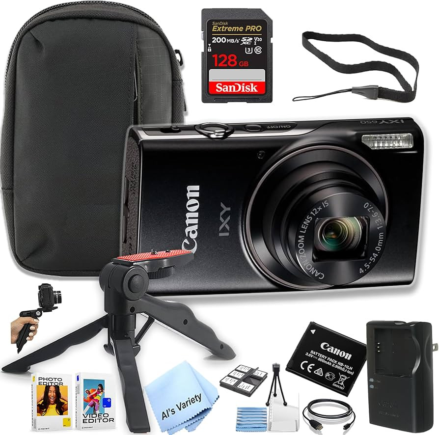 Canon PowerShot IXY 650 (ELPH 360) HS Digital Camera + 128GB Extreme PRO Memory + Case, Grip, Sof... | Amazon (US)