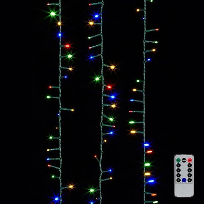 73.8' Snake Light Garland with 1,000 Multi-Color LED Lights on Green Wire | Amazon (US)