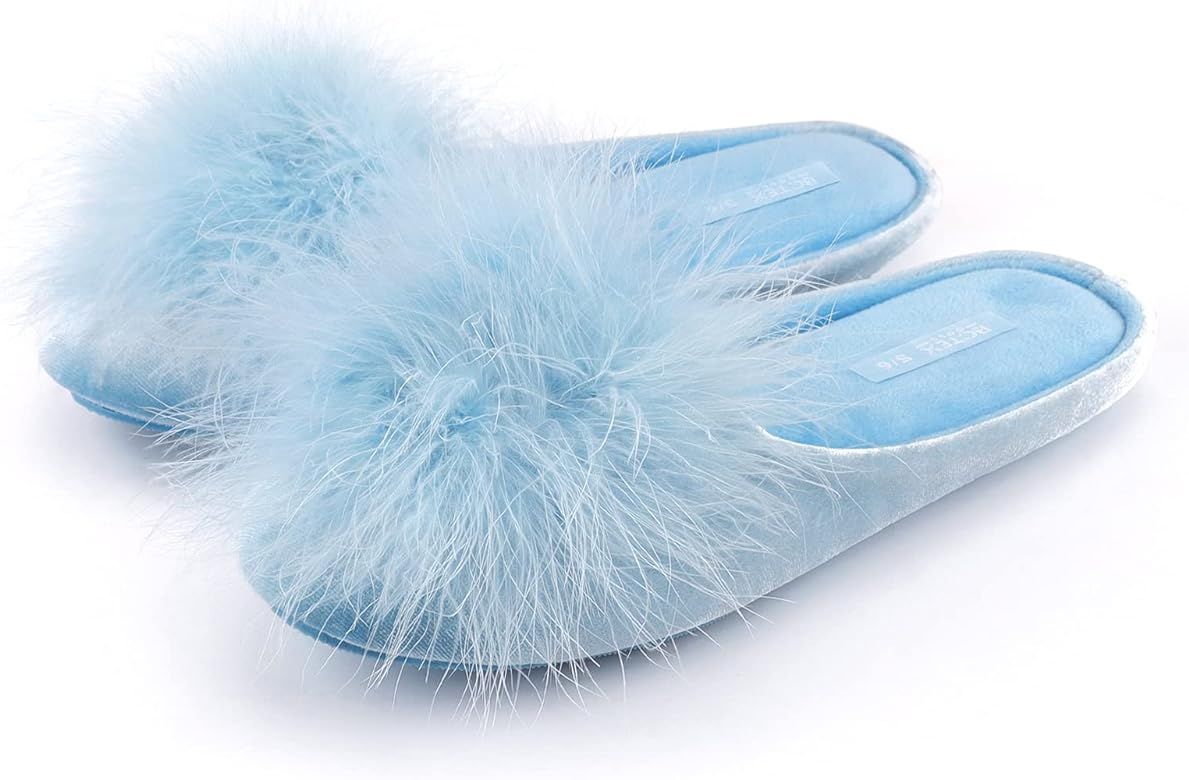 Amazon.com | BCTEX COLL Women's Cozy Velvet Memory Foam House Slipper,Ladies Fuzzy Bedroom Slippe... | Amazon (US)