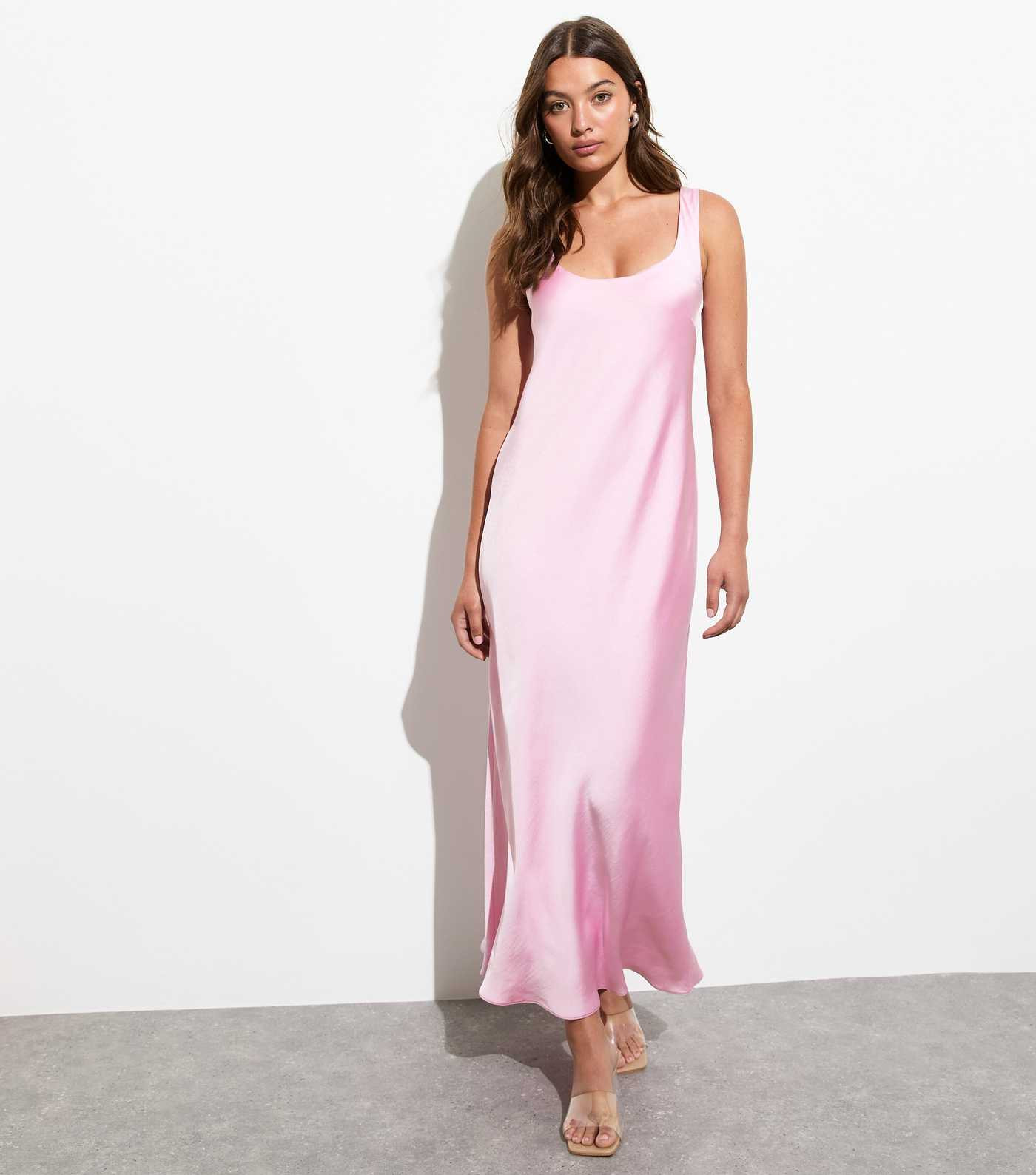 Pink Satin Scoop-Neck Maxi Slip Dress
						
						Add to Saved Items
						Remove from Saved Ite... | New Look (UK)