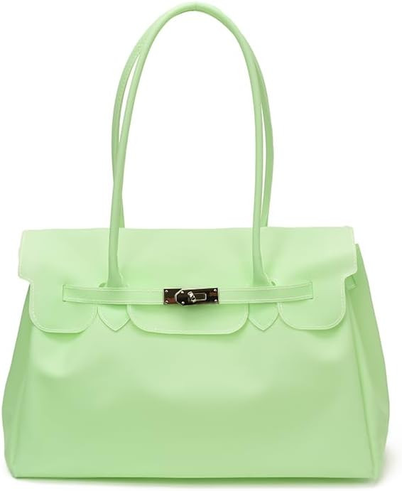 Jelly Tote Bag Y2K Style PVC Shoulder Bag Korean Fashion Summer Handag Platinum Handbag Beach Bag... | Amazon (US)