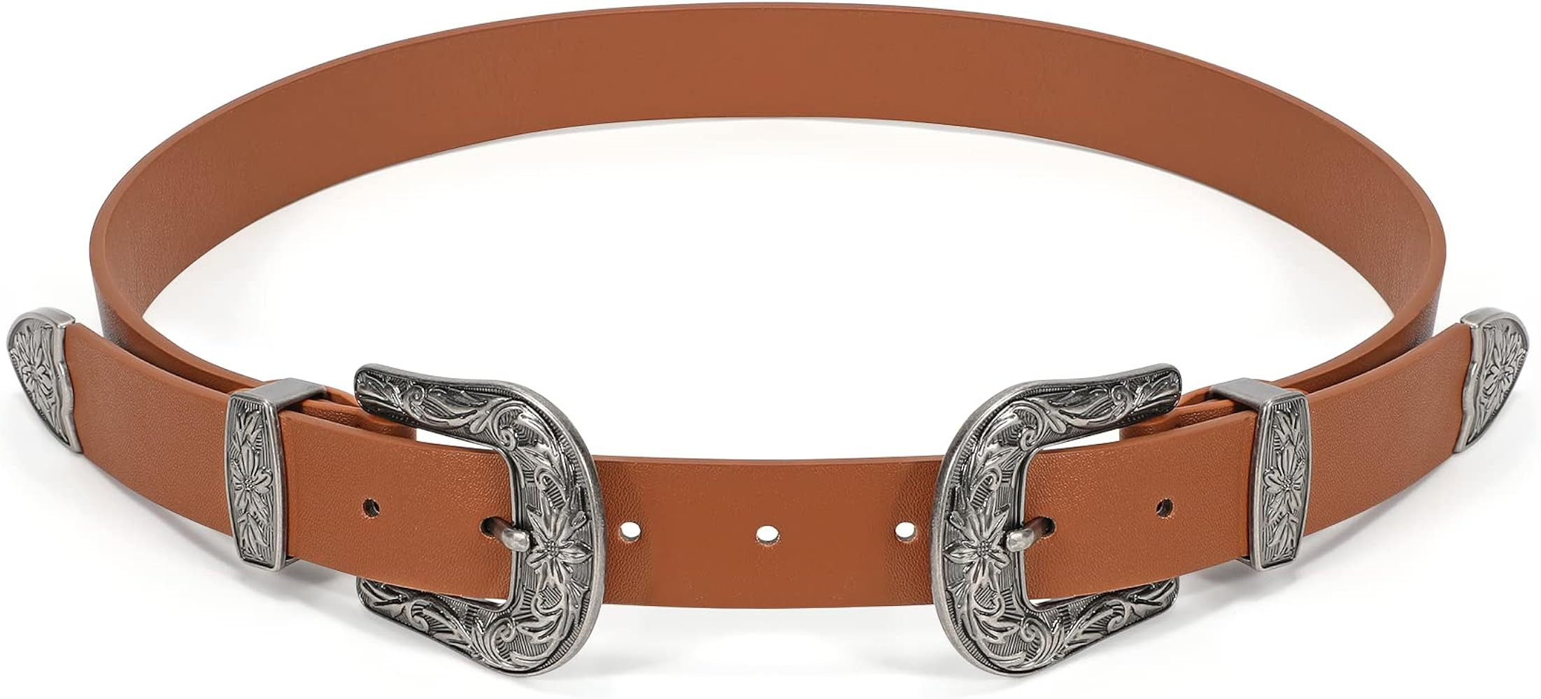 XZQTIVE Women Leather Belt Ladies Vintage Western Belt Retro Cowgirl Leather Belt Black Waist Bel... | Amazon (US)