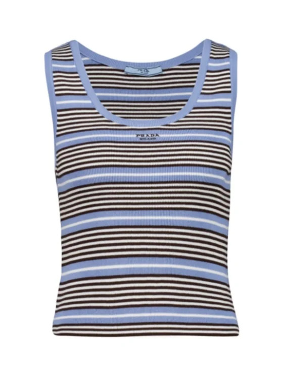 Prada Striped Knitted Vest | Senser US