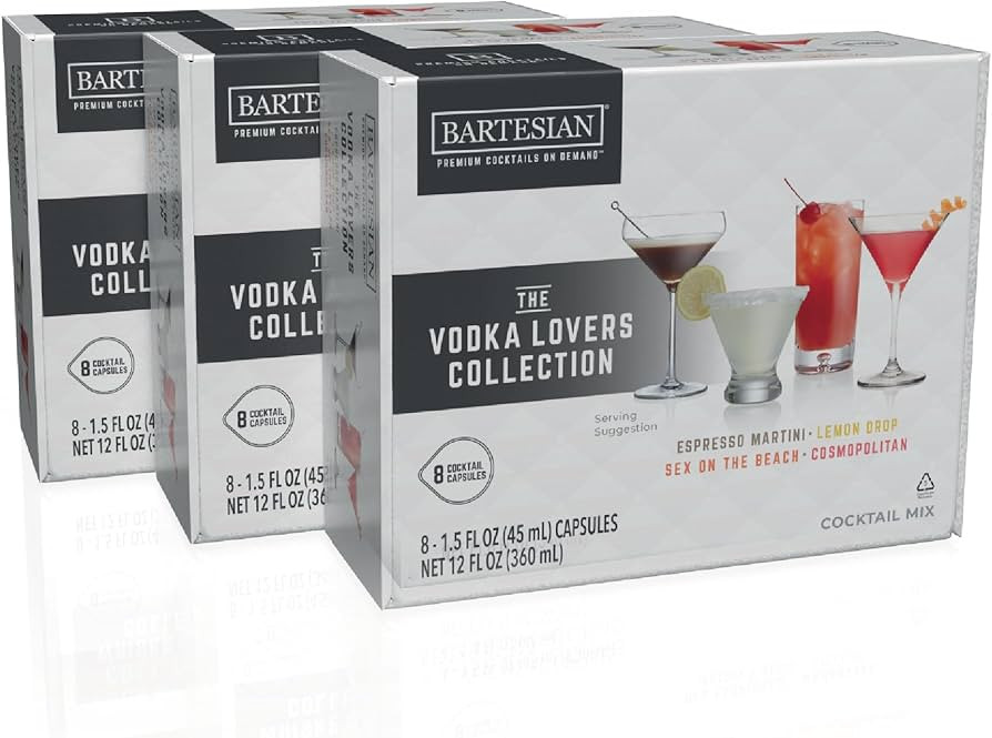 Bartesian 24-Pack Vodka Lovers Mixer Capsules for Cocktail Machine – Home Bar Mixology Cocktail... | Amazon (US)