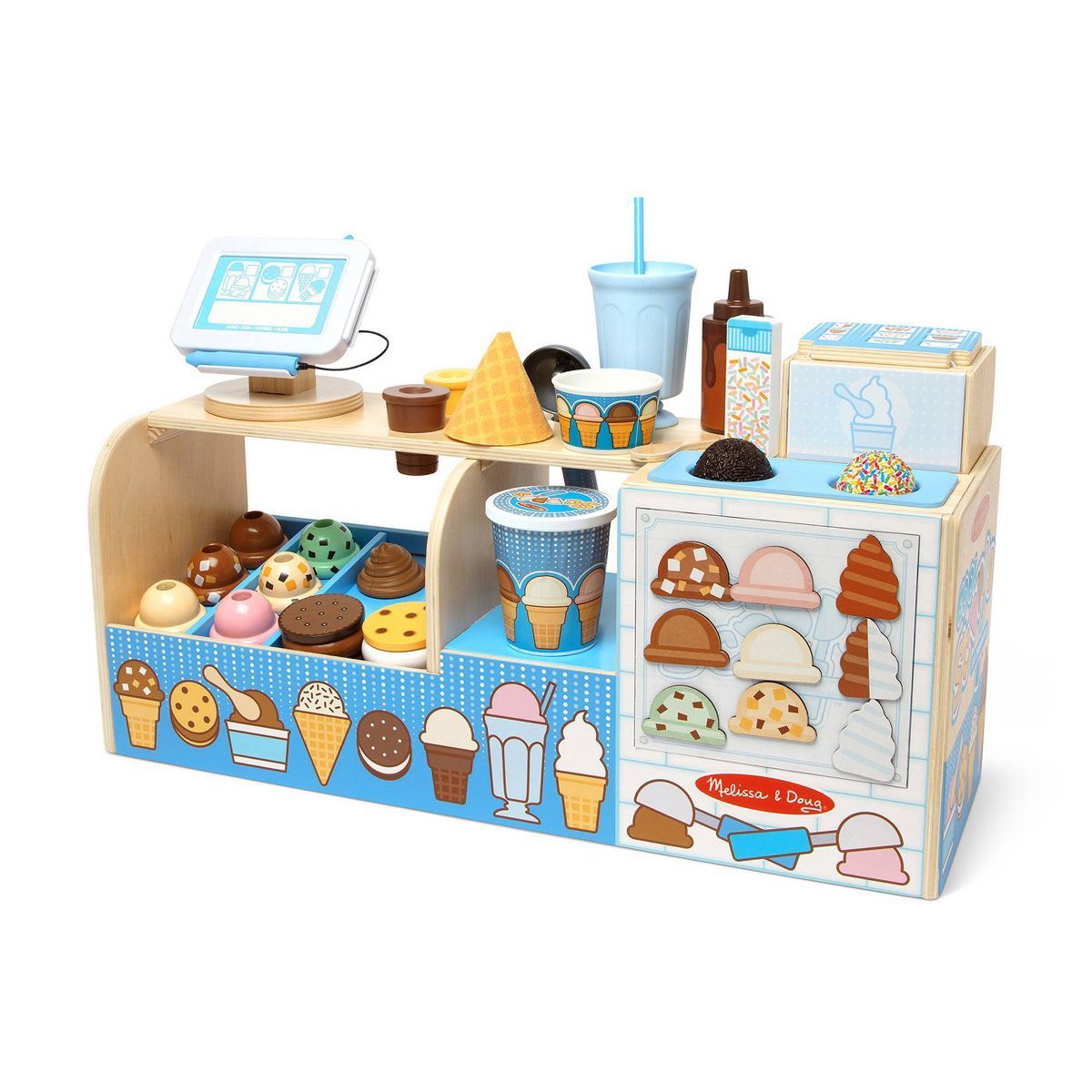 Melissa & Doug Wooden Cool Scoops Ice Creamery Play Food Toy | Target