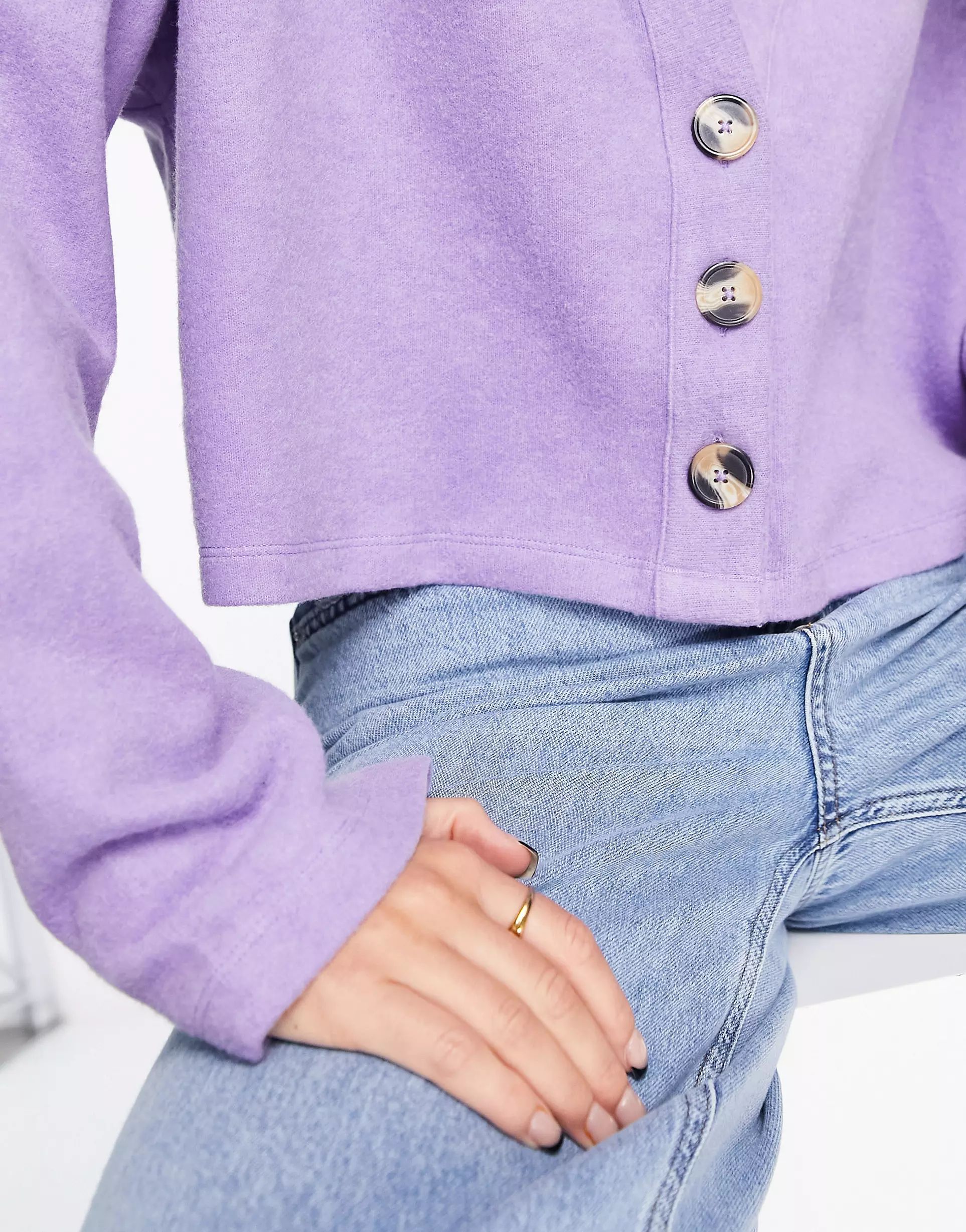 ASOS DESIGN super soft cardigan in purple heather | ASOS (Global)
