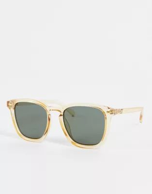 Le Specs big deal square sunglasses in sand | ASOS (Global)