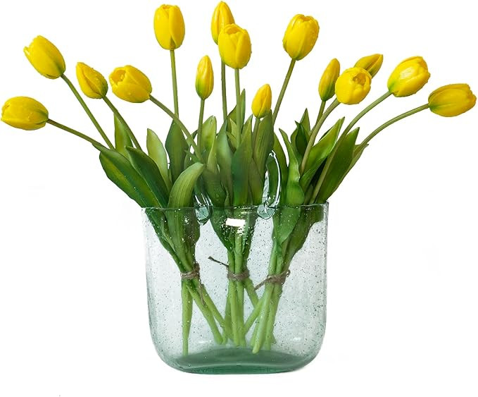 15pcs Artificial Tulips Flowers, Real Touch Latex Bouquet, Fake Tulips for Office Wedding Party H... | Amazon (US)