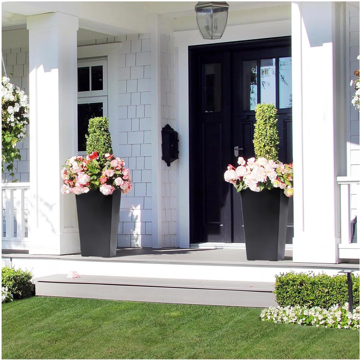 Self-Watering Planter Set with Water Level Indicator, Indoor & Outdoor Plastic Flower Pots with R... | Wayfair North America