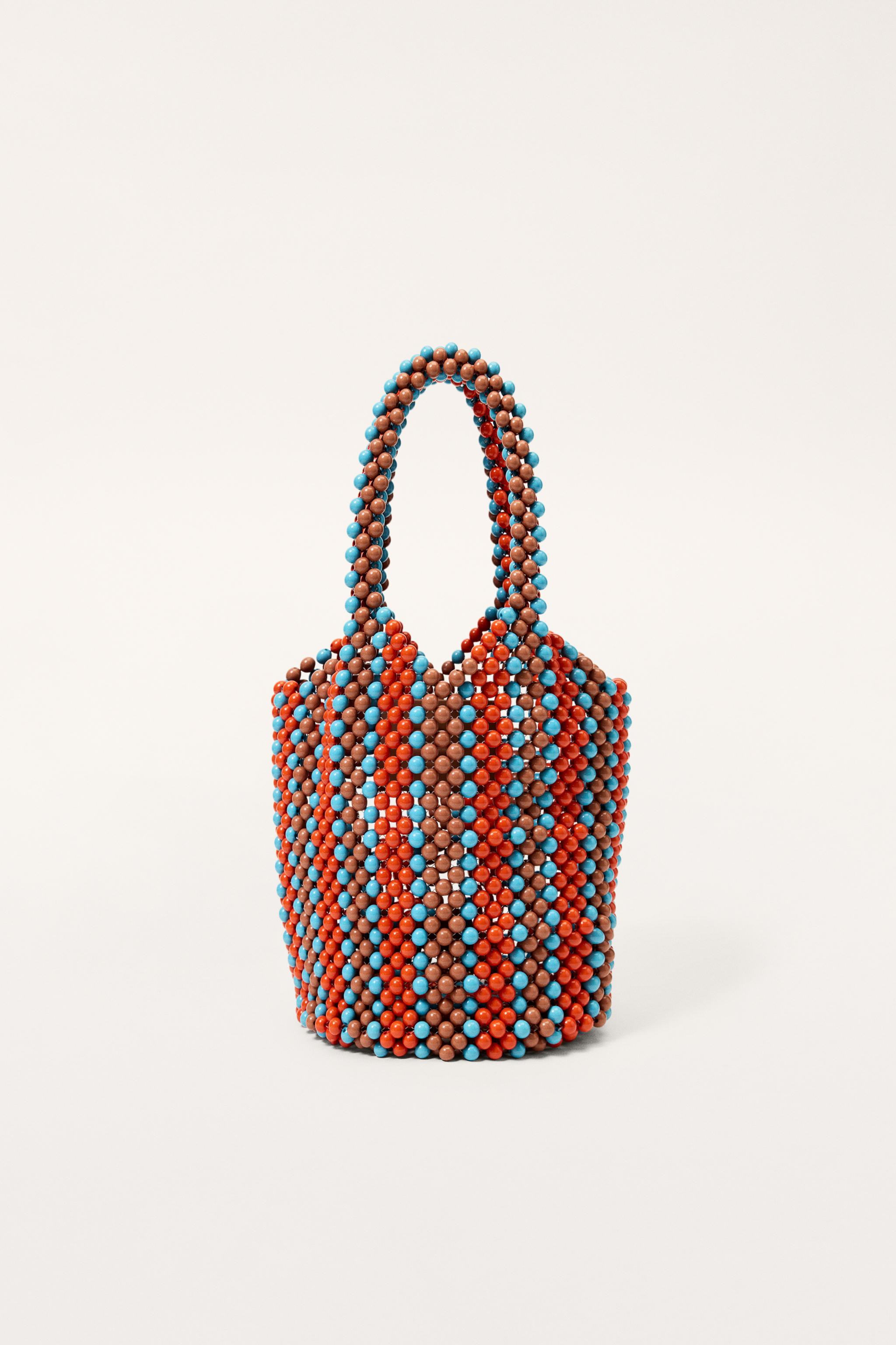 STRIPED BEADED BUCKET BAG - LIMITED EDITION | Zara US