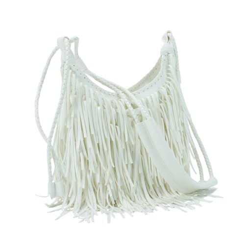 LUI SUI Vintage Fringe Hobo Bag for Women Black Fringe Purse Fringe Satchel Tassel Bag Fringe Shoulder Bag | Amazon (US)