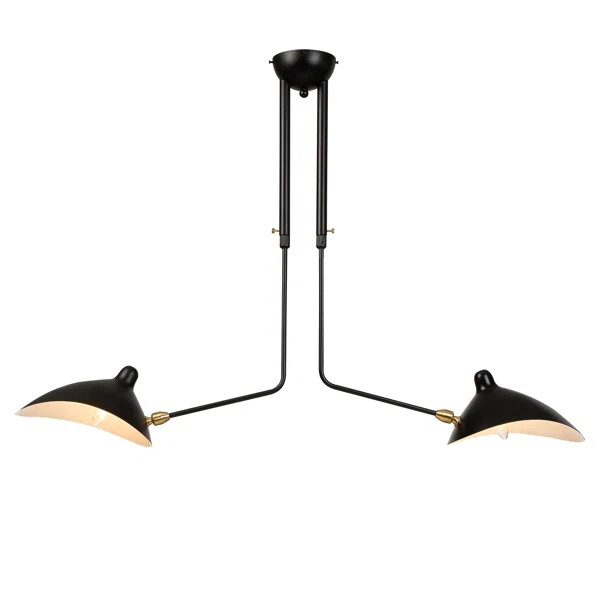2-Light 41" Semi - Flush Mount Rotated Shade and Adjustable Height Pendant Lamp | Wayfair North America