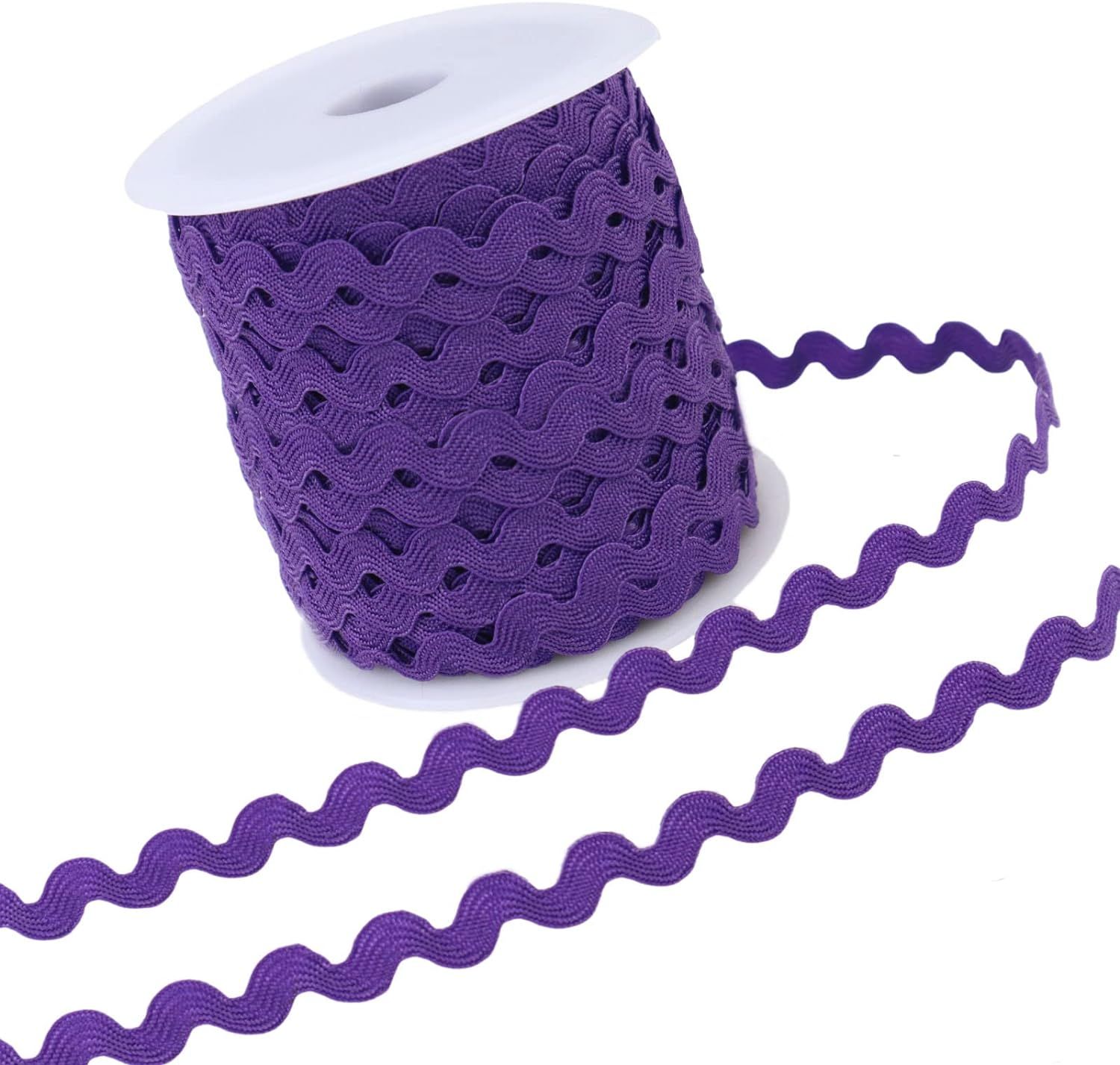 Rick Rack Wave Bending Fringe Trim 40 Yards Purple Lace Ribbon RIC Rac Trim for Sewing Clothes Gi... | Amazon (US)