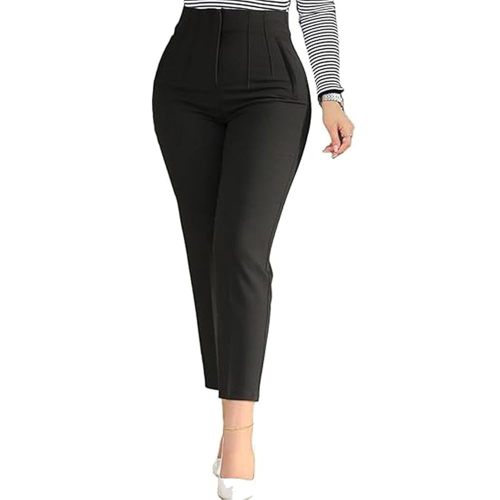 Womens High Waisted Pants 2025 Trendy Pleated Straight Leg Dress Pant Business Work Casual Trouse... | Amazon (US)