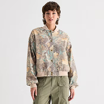 Forever 21 Womens Juniors Denim Lightweight Bomber Jacket, Color: Camo - JCPenney | JCPenney