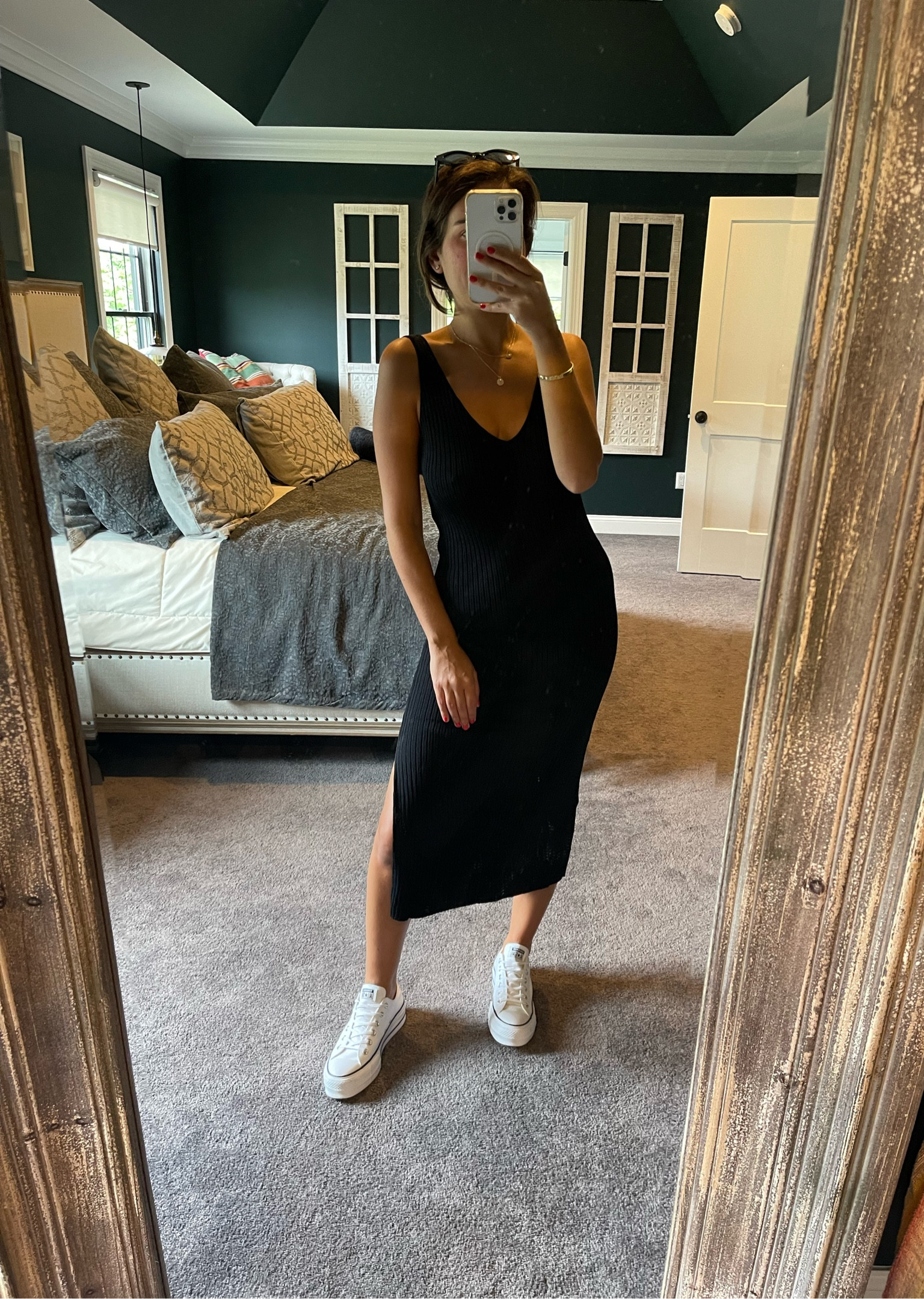 black dress converse