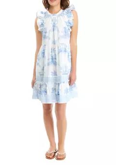 Crown & Ivy™ Women's Flutter Sleeve Printed Dress | Belk