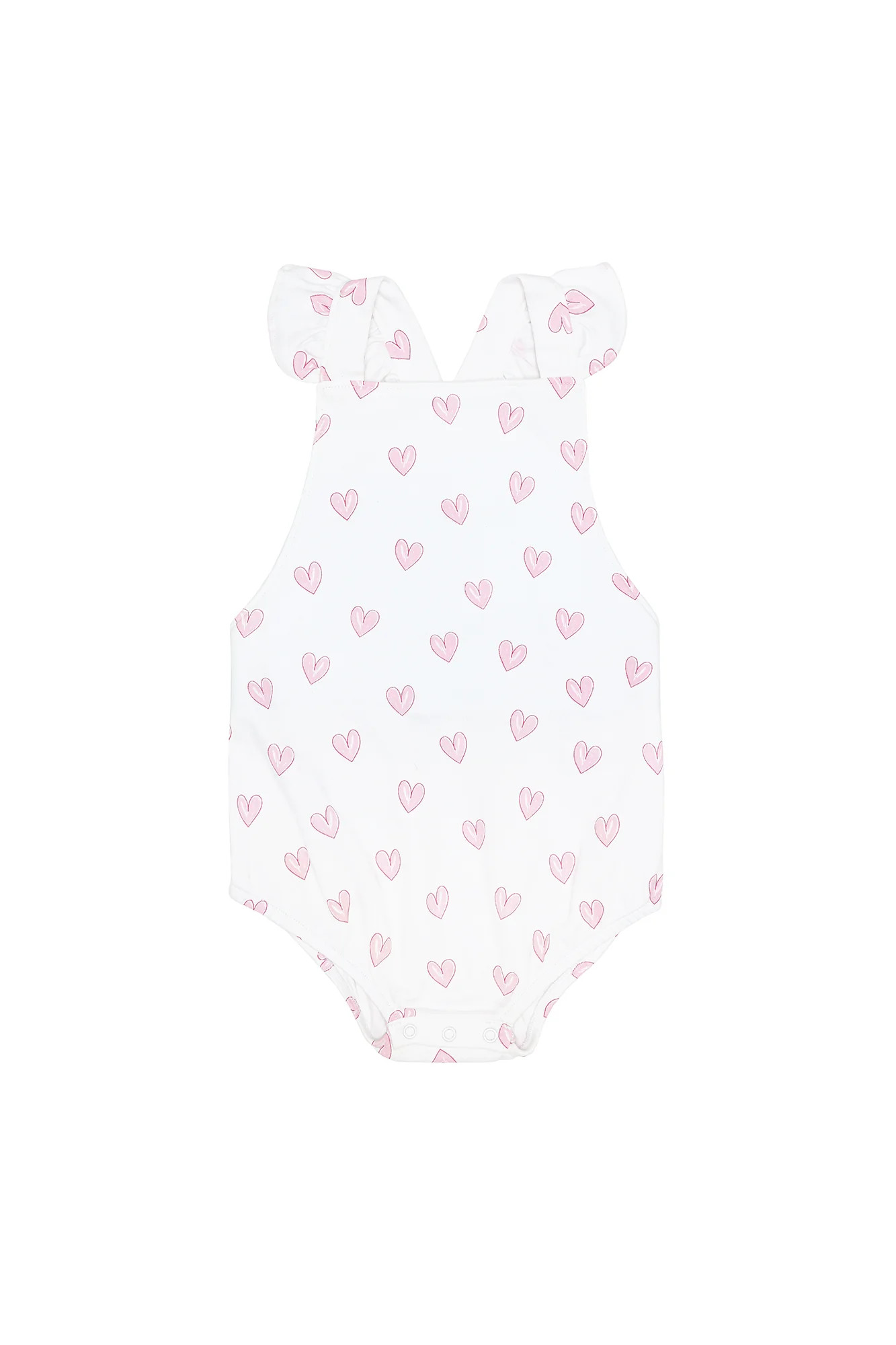 Pink Heart Print Ruffle Bubble | Nellapima