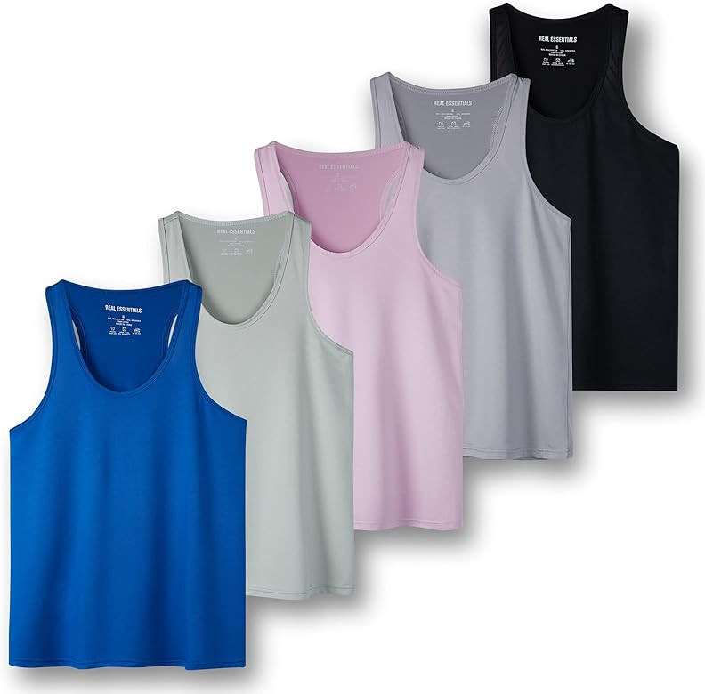 5-Pack Women's Racerback Tank Top Dry-Fit Athletic Performance Yoga Activewear (Available in Plus Si | Amazon (US)