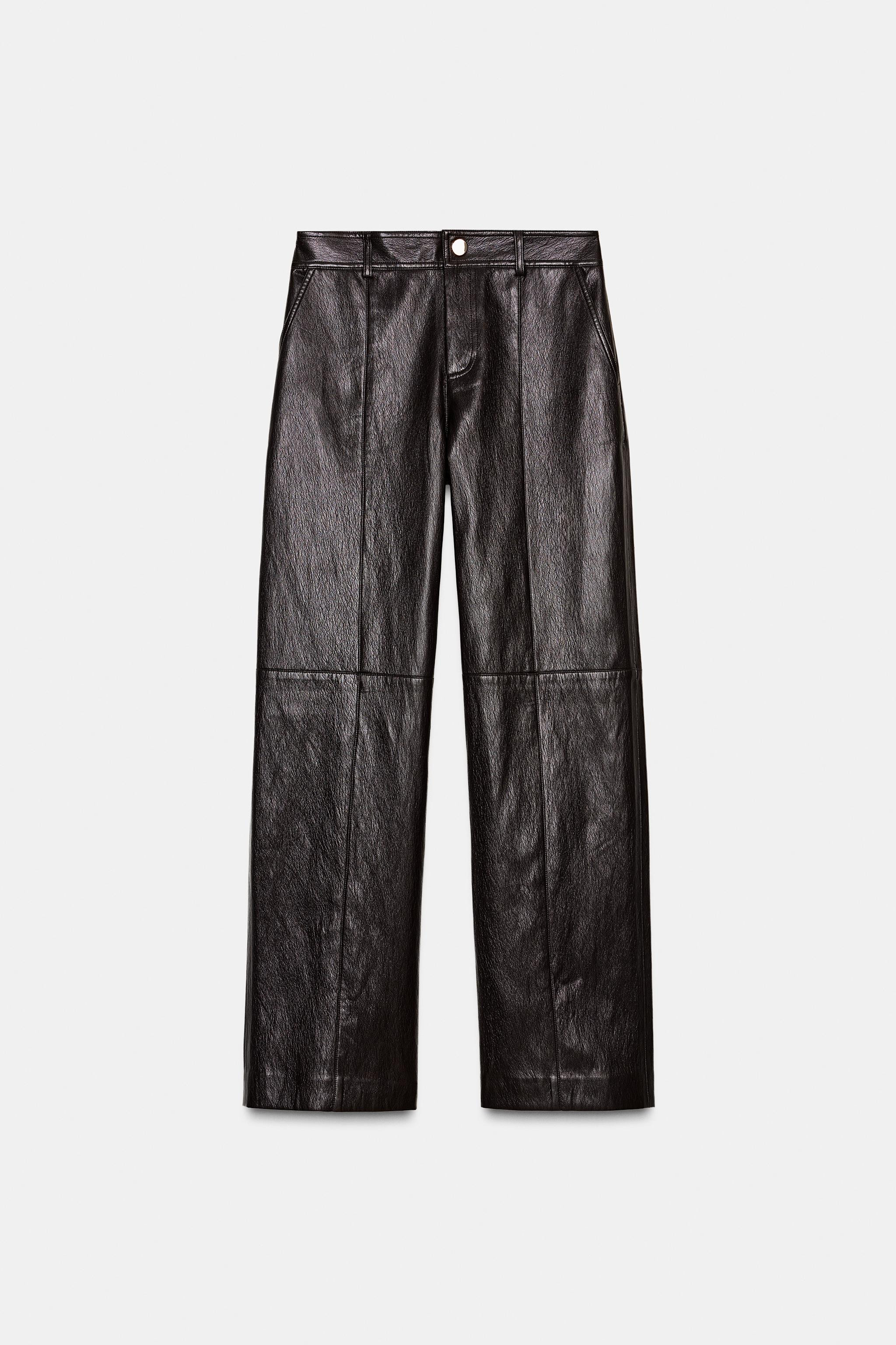 FAUX LEATHER STRAIGHT LEG PANTS | Zara US