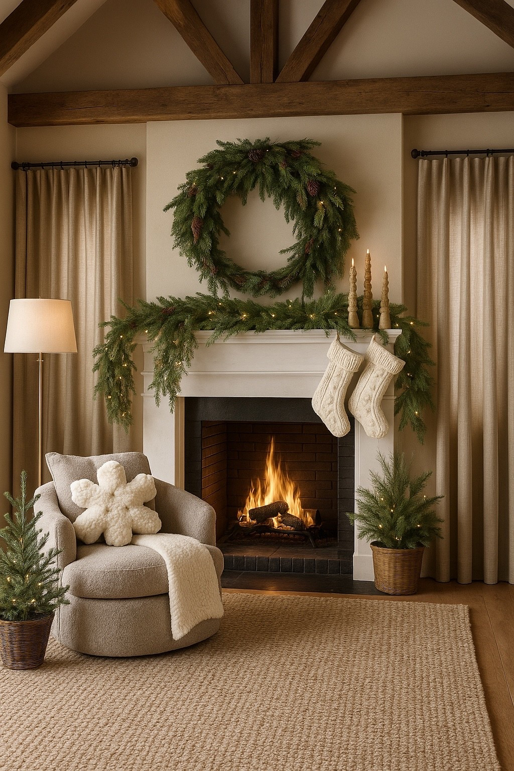 Pottery Barn Inspired Christmas Living Room

Follow @farmtotablecreations on Instagram for even more cozy home inspiration.

This Pottery Barn Christmas look brings all the cozy, classic holiday vibes. From lush greenery draped across the mantel to the oversized wreath, this space feels warm and inviting. I love how the soft textures of the swivel chair and sherpa throw pair perfectly with the glow of twinkle lights and metallic candle holders.

#PotteryBarn #ChristmasDecor #NeutralChristmas #HolidayHome #ChristmasMantel #CozyHome #ChristmasLivingRoom #NeutralDecor #HolidayStyling



#LTKHome #LTKFindsUnder50 #LTKStyleTip