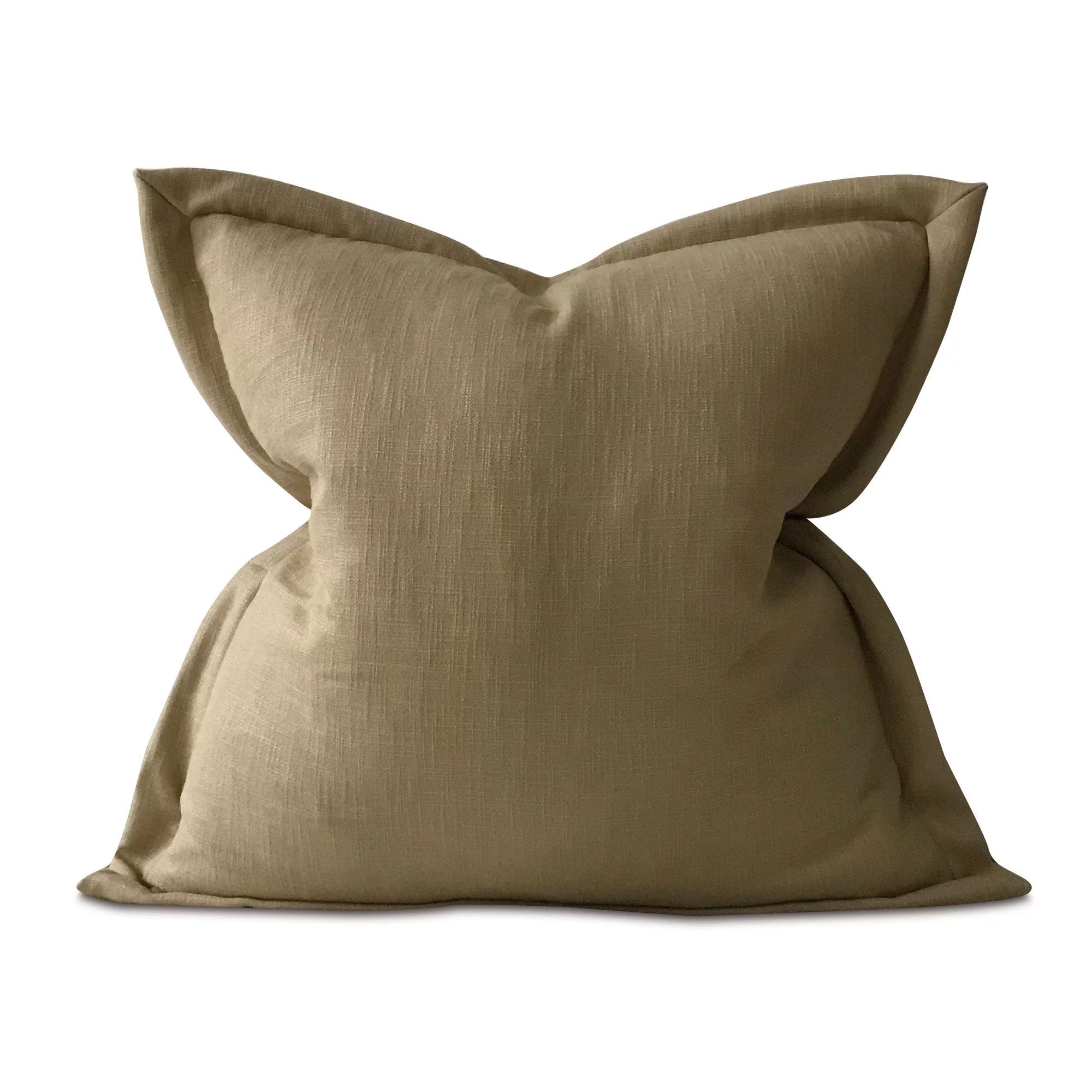 Light Brown Solid Linen Euro Sham 27" x 27", 1 Piece | Walmart (US)