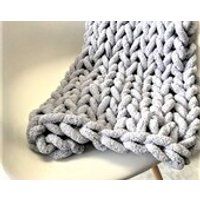 Chunky Knit Blanket, Chunky Chenille yarn, Arm Knit Blanket, Giant knit, Giant knit throw, | Etsy (US)