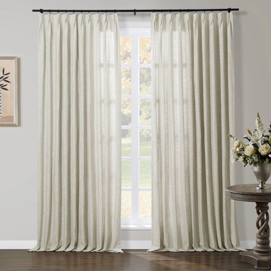 Jawara Luxury Linen Pleated Cotton Blend Curtain | TWOPAGES