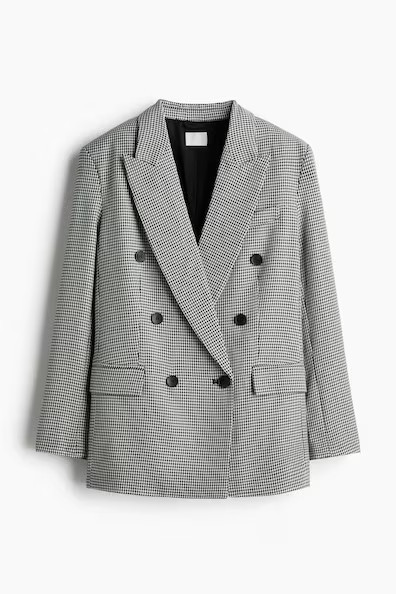 H & M - Oversized Double-Breasted Blazer - Black | H&M (US + CA)