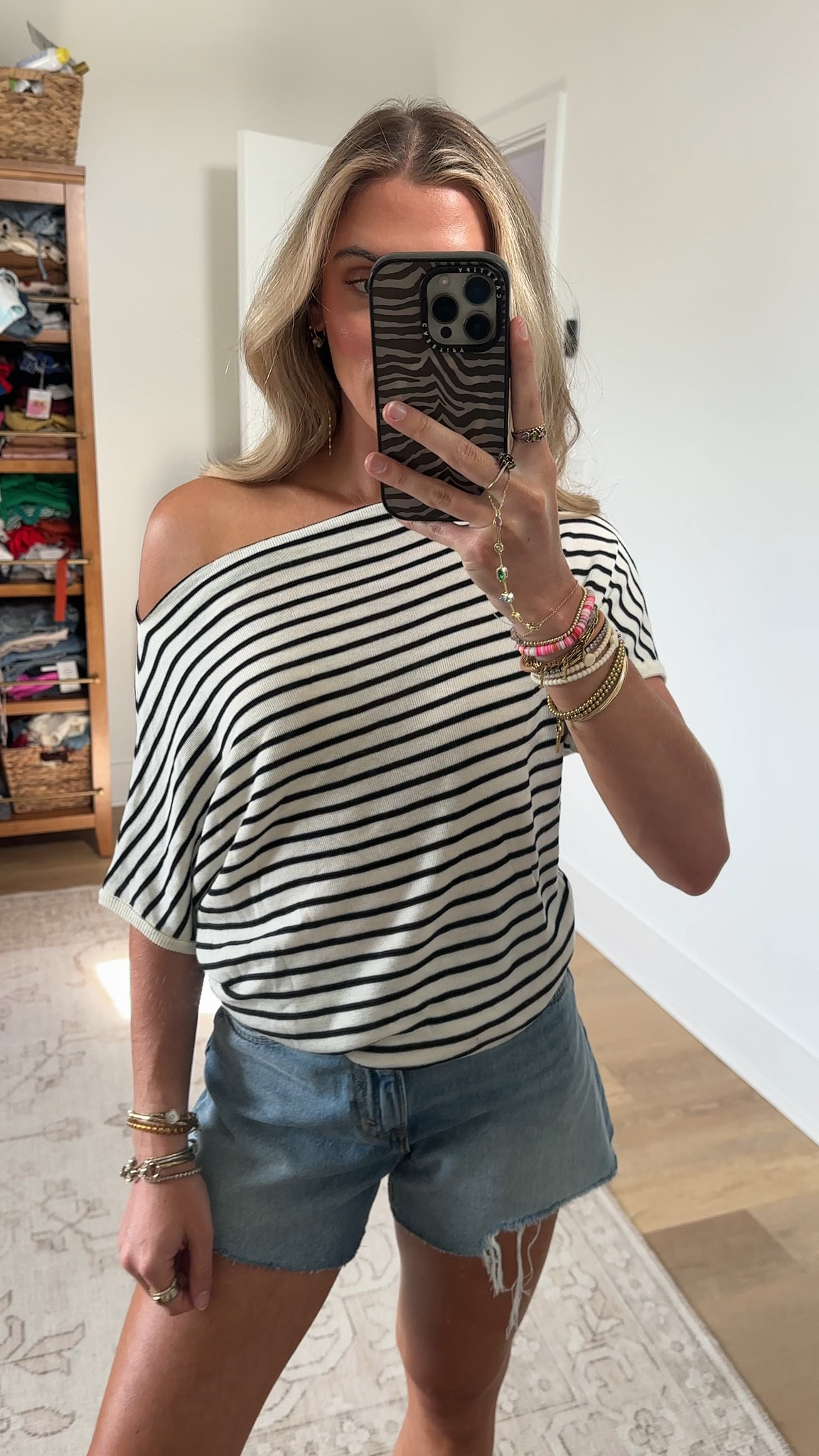 Amazon size small Women's Striped Off Shoulder T Shirt Casual Short Sleeve Summer Tops Loose Fit Oversized Plus Size Baggy Blouse Stripe

#LTKootd #LTKSaleAlert #LTKgrwm